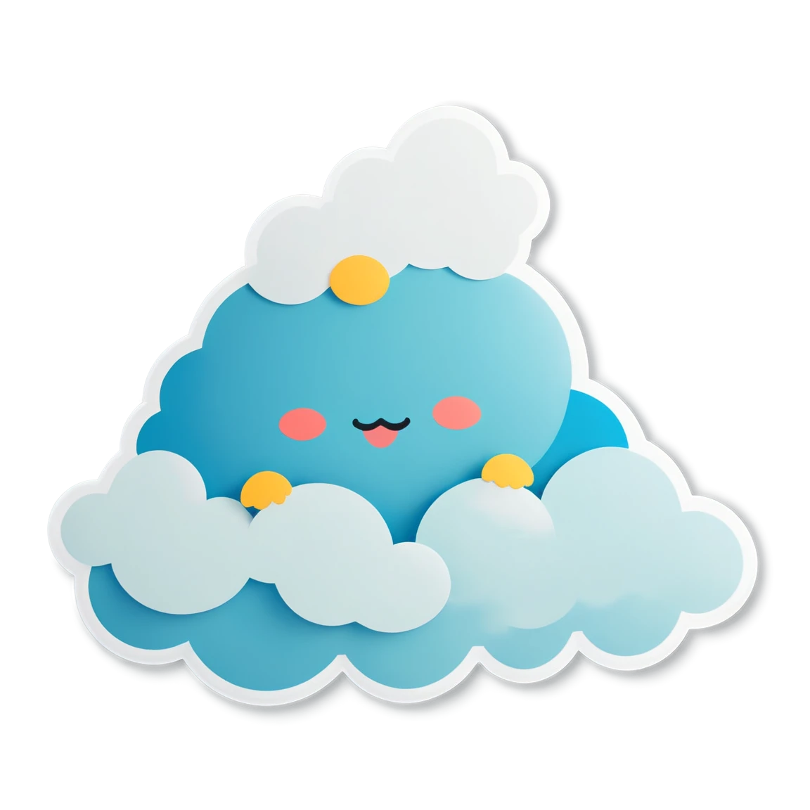 Cloud, colorful puffy sticker, puffy sticker