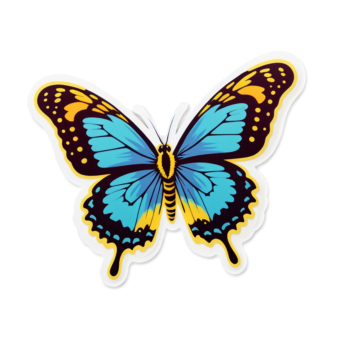 Butterfly, colorful puffy sticker, puffy sticker