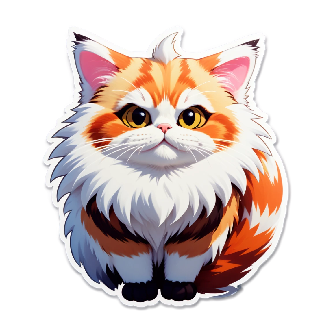 Cute cat, light colored puffy cat, puffy cat sticker