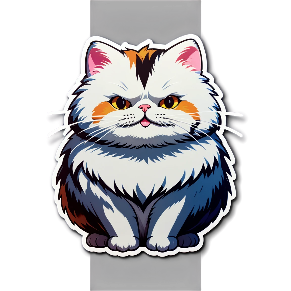 Fat cat, light colored puffy cat, puffy cat sticker