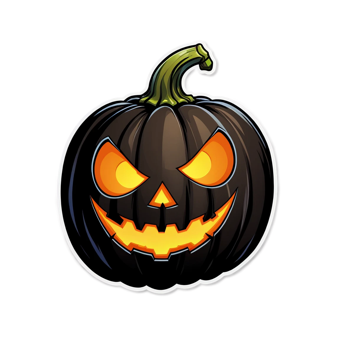 Pumpkin sticker with a spooky face