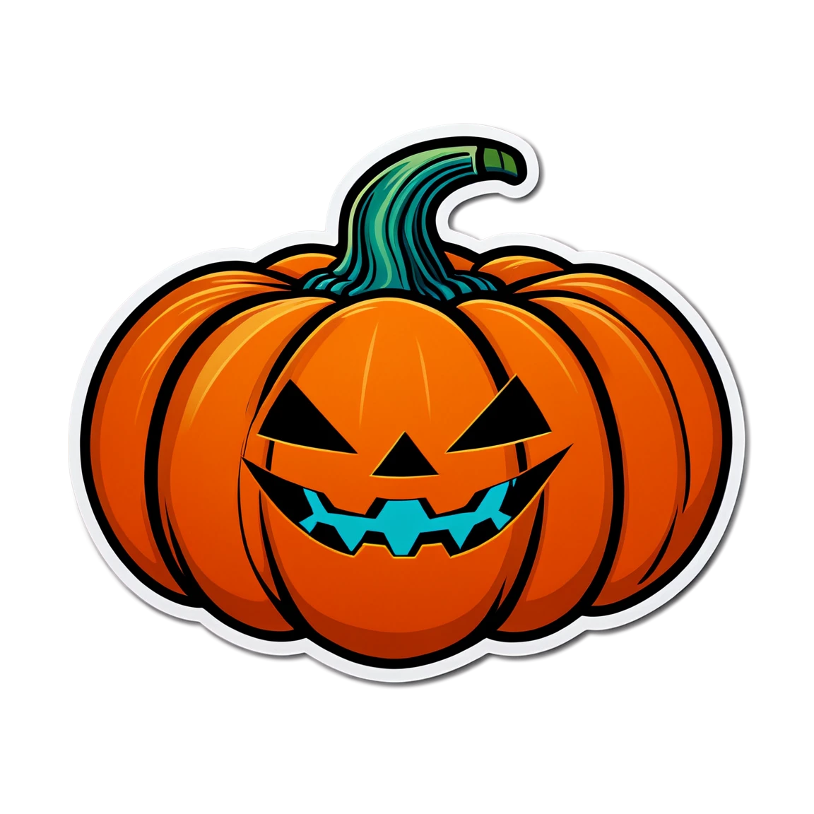 Pumpkin sticker on a porch