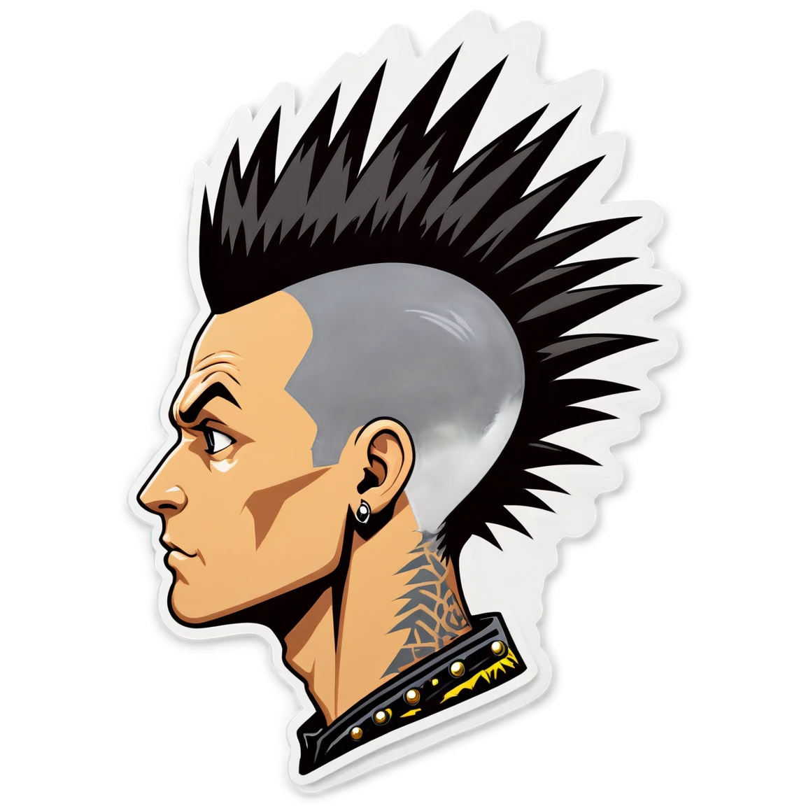 Punk sticker with mohawk