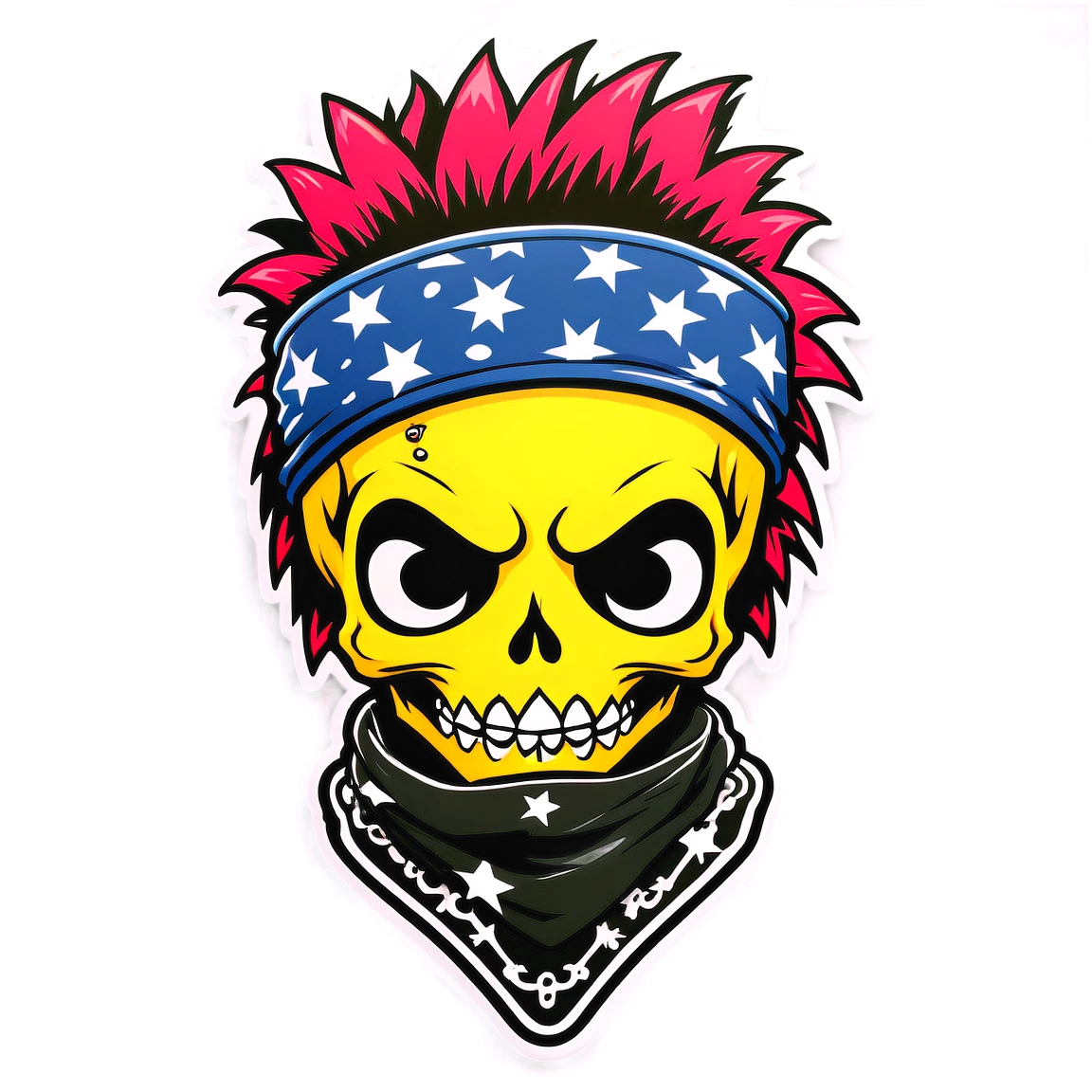 Punk sticker with a bandana