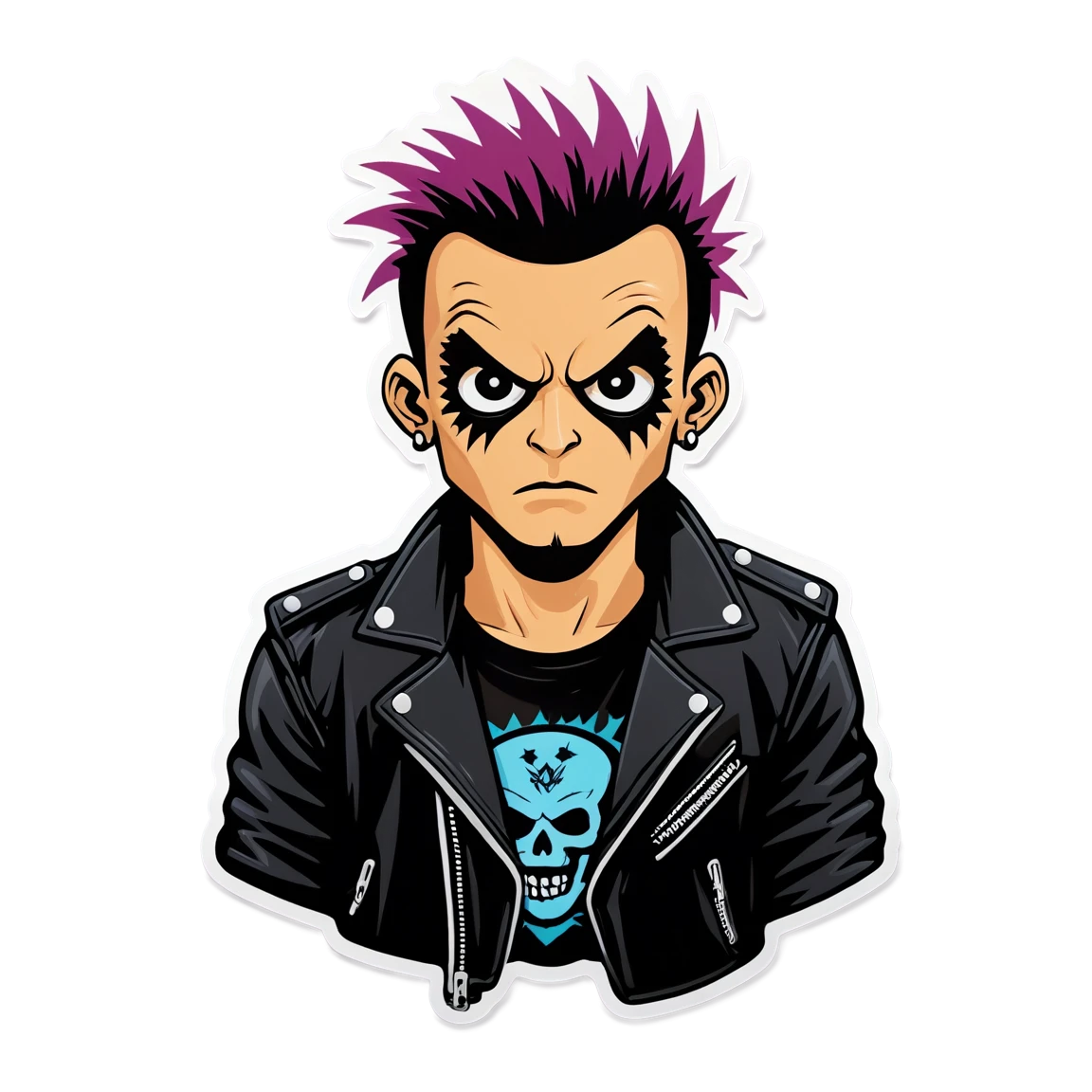 Punk sticker wearing a leather jacket