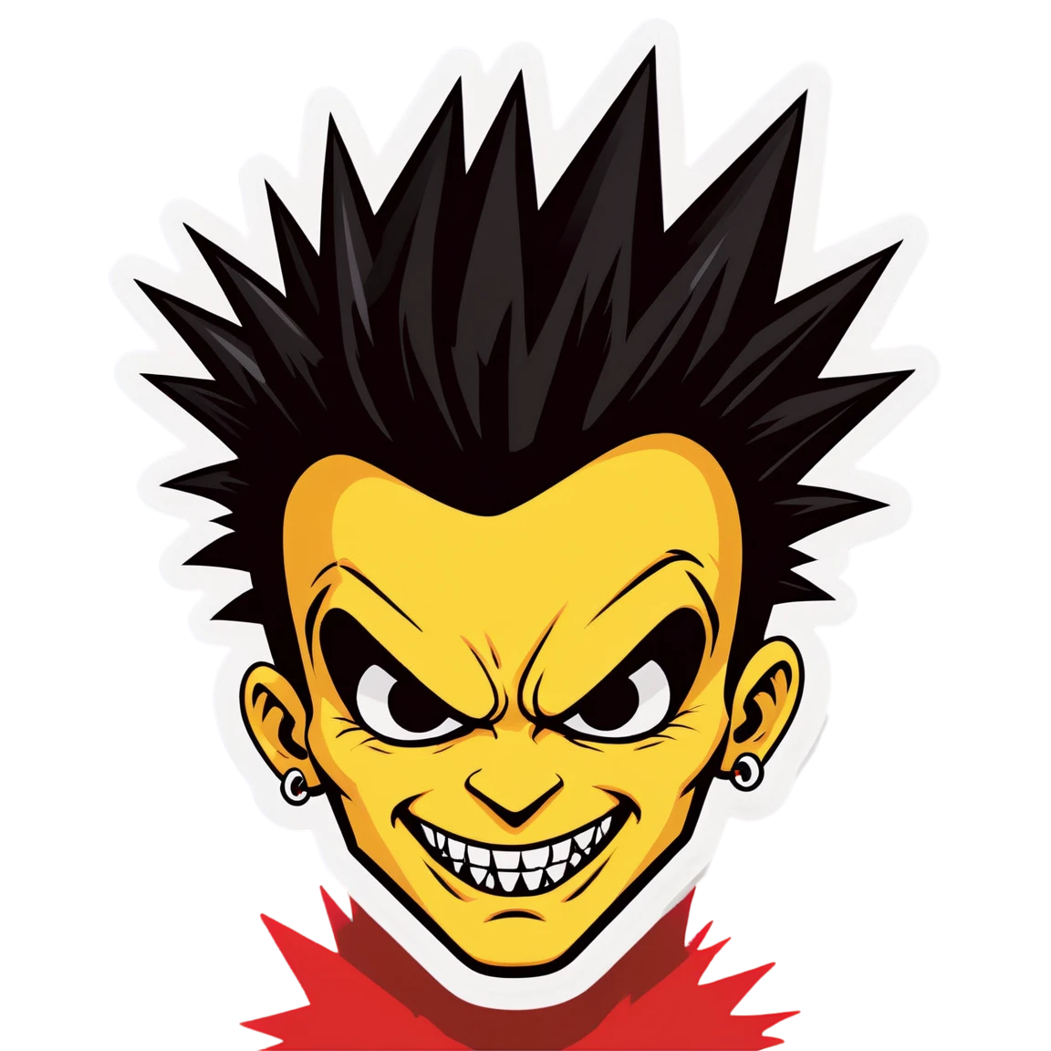 Punk sticker with spiked hair