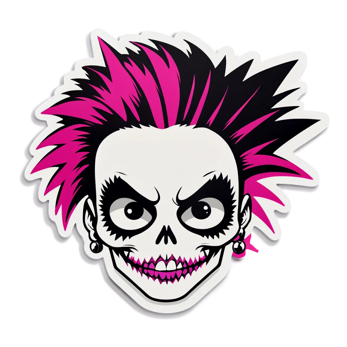 Punk sticker with heavy makeup