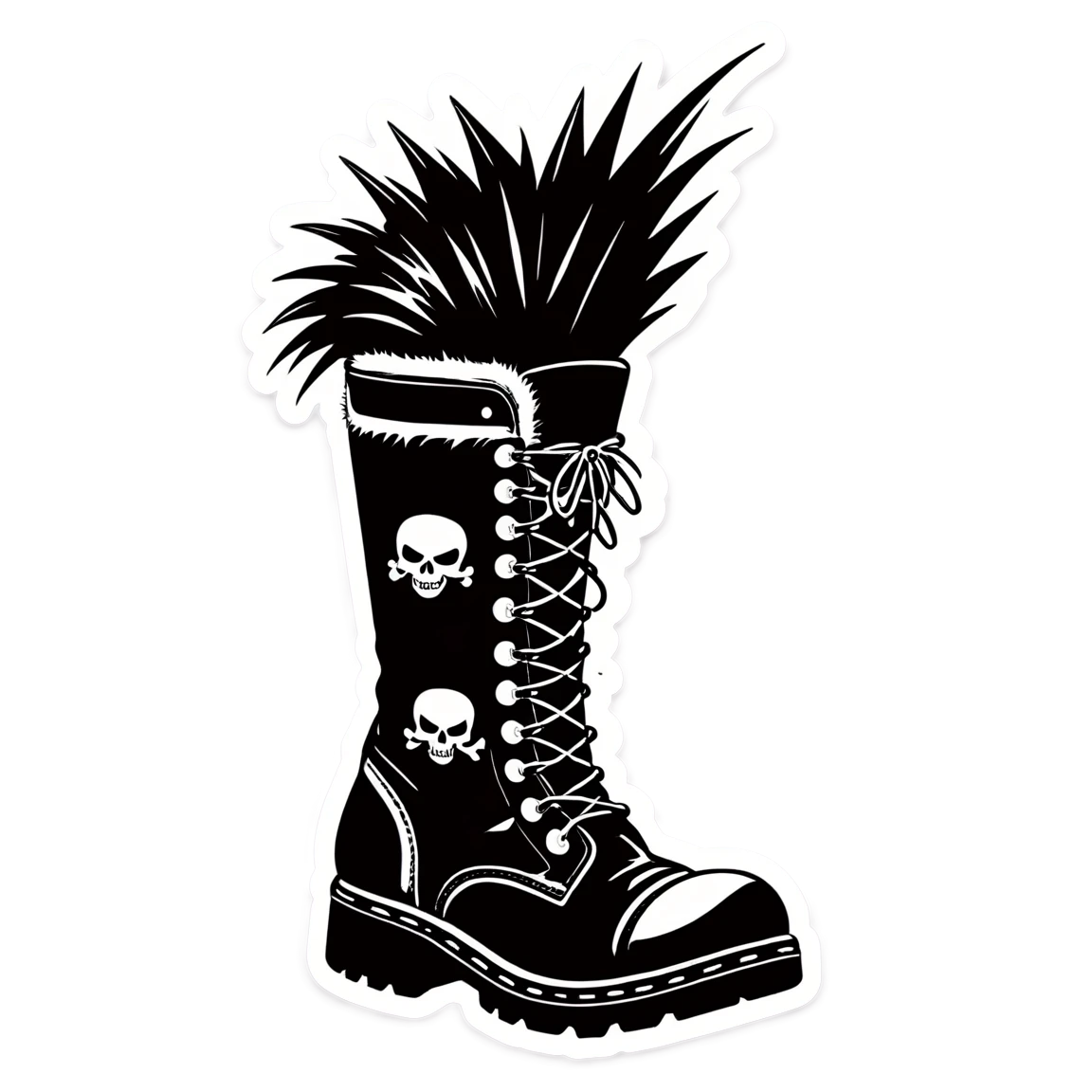 Punk sticker with boots