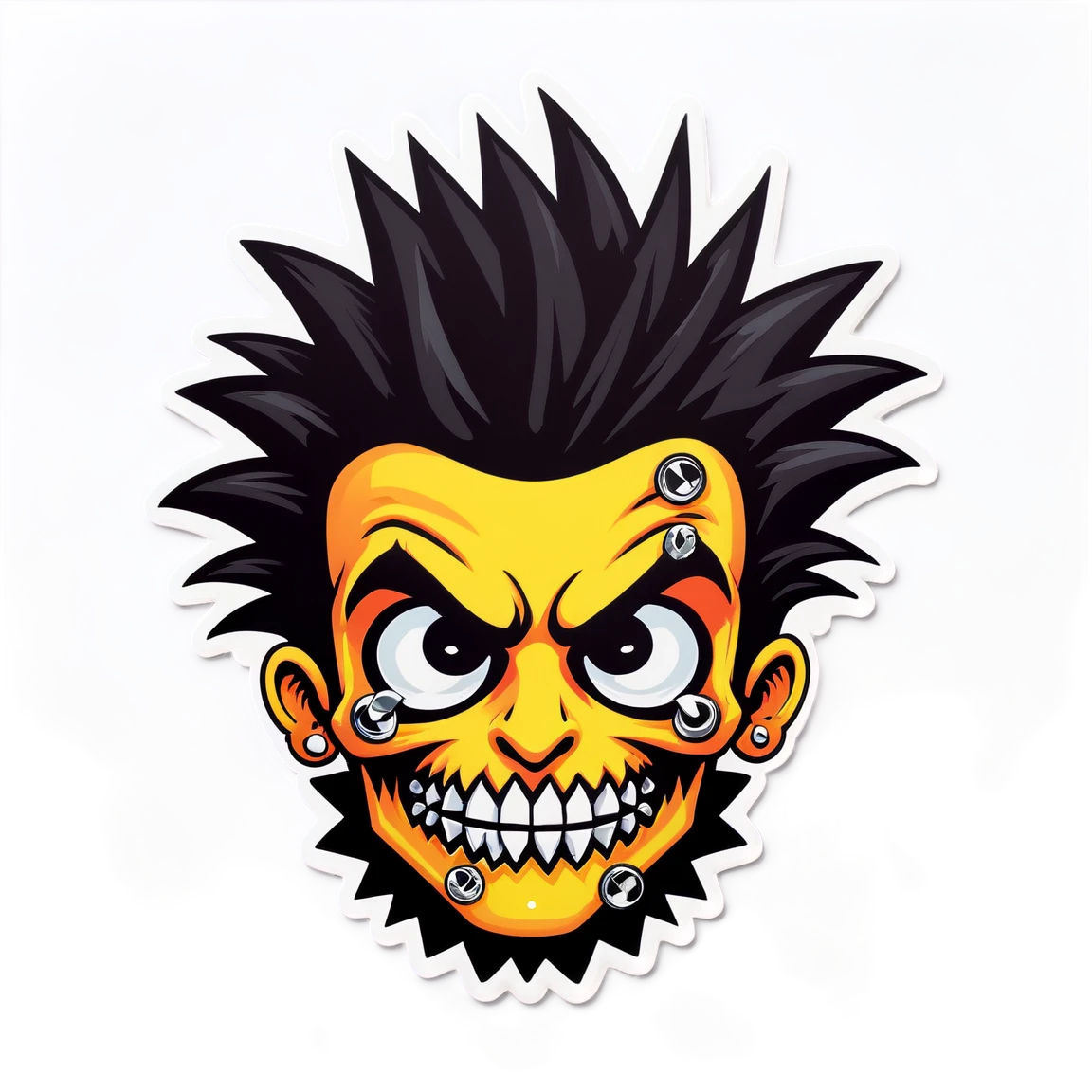 Punk sticker with piercings