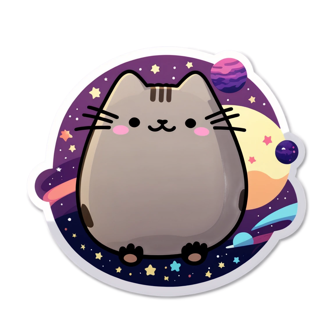 Astro cat, pusheen sticker, pusheen cat sticker