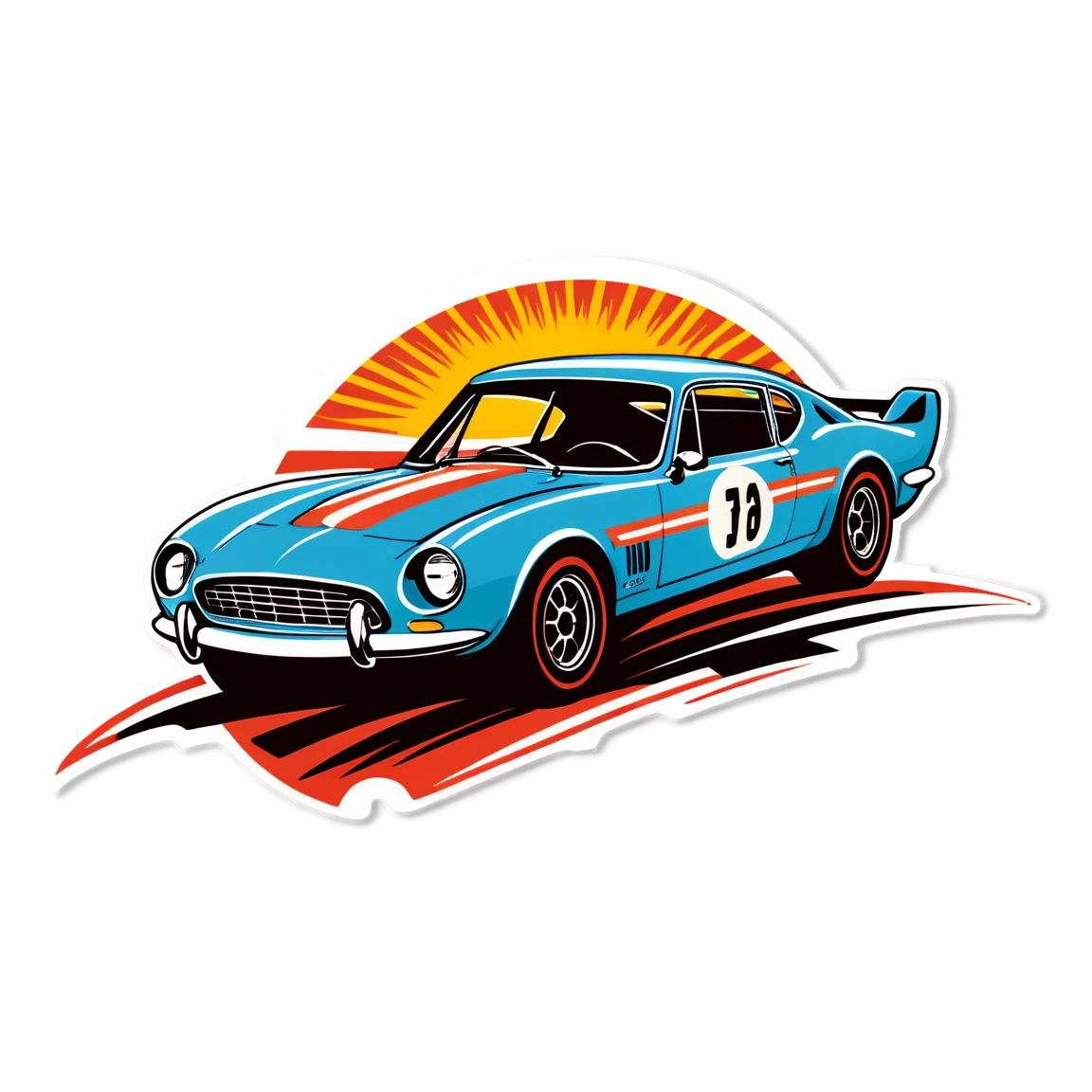 Retro racing sticker