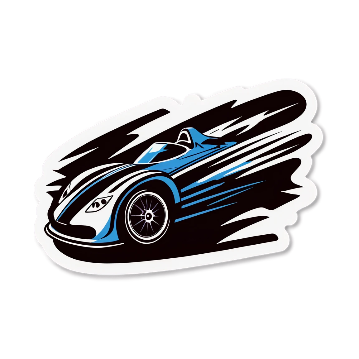 Racing sticker with speed lines