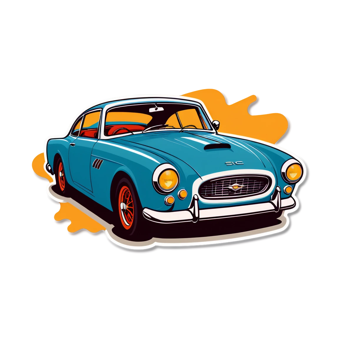 Racing sticker with a classic car