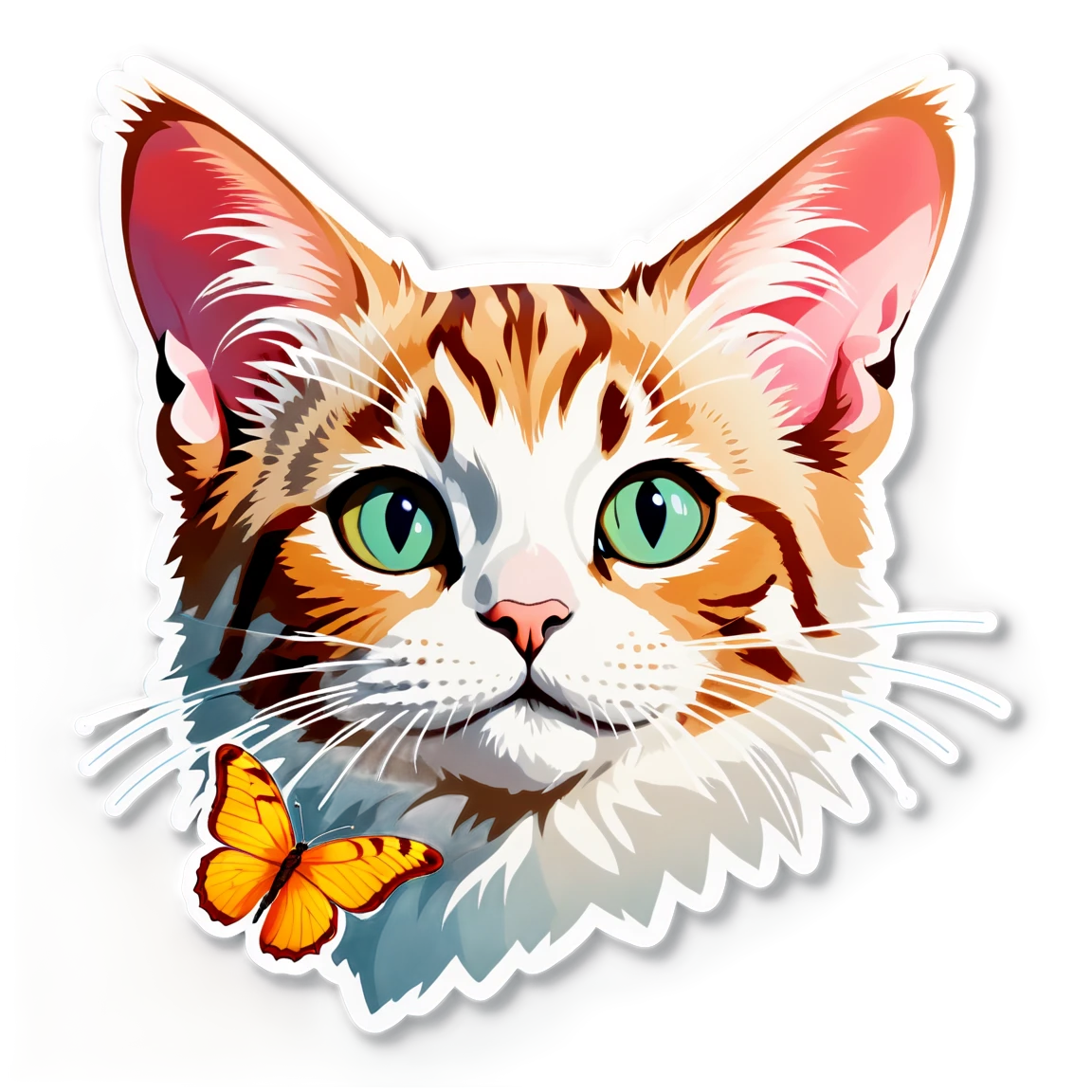 Cat face, realistic cat sticker