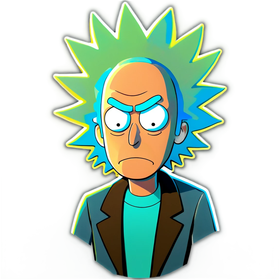 Rick and Morty serious Rick, Rick and Morty sticker