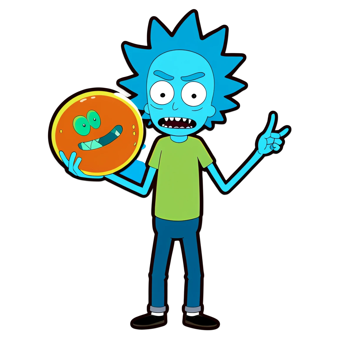 Rick and Morty with Meeseeks, Rick and Morty sticker