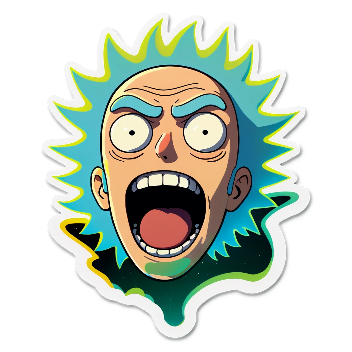 Rick and Morty screaming Morty, Rick and Morty sticker