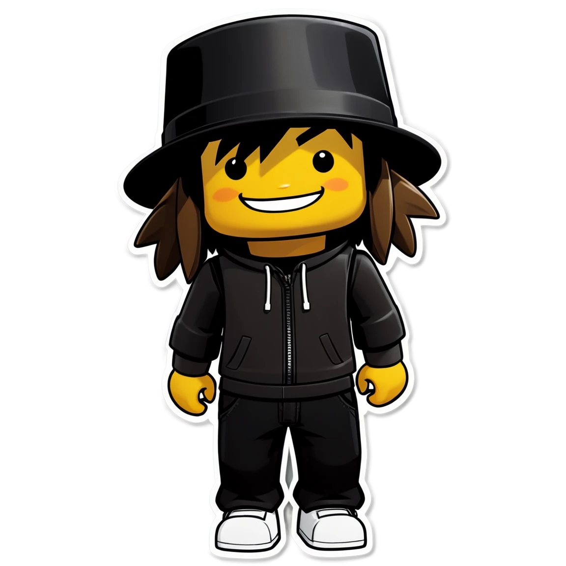 Roblox character with hat, Roblox sticker