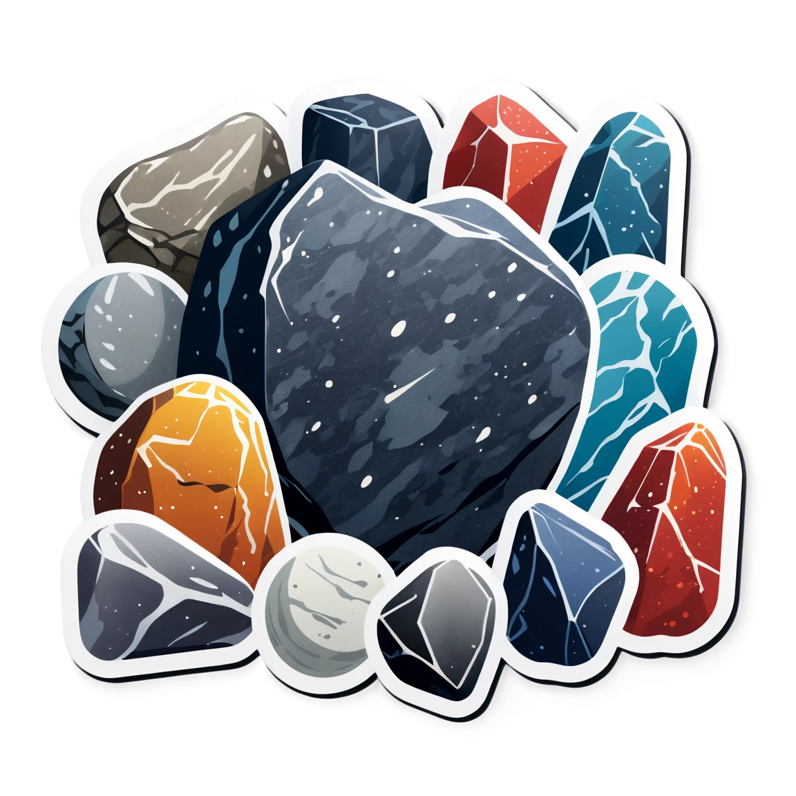 Rock stickers with granite texture