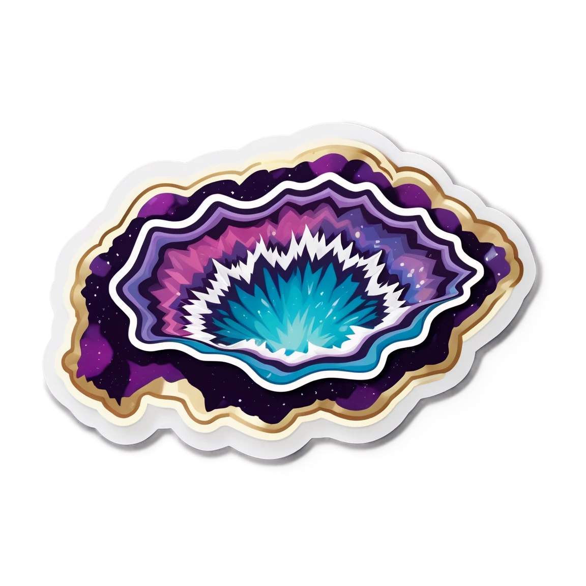 Rock stickers with geode slice