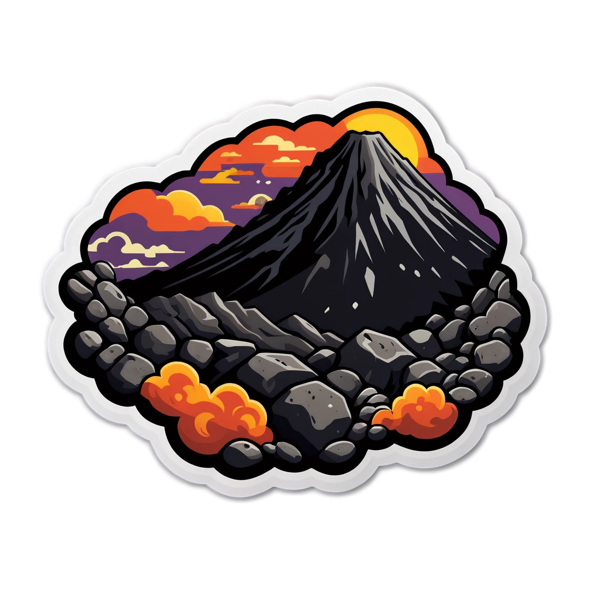 Rock stickers with volcanic rock