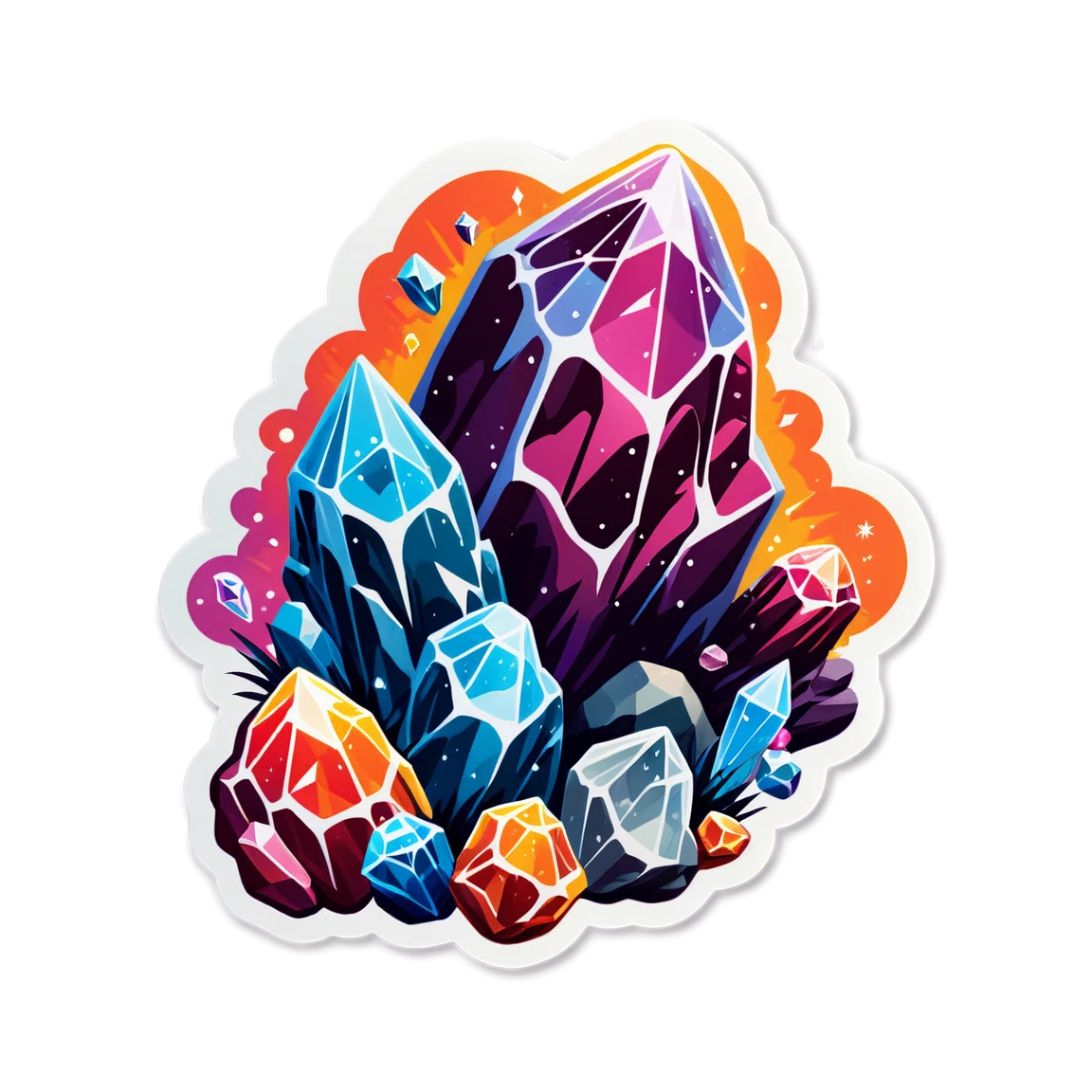 Rock stickers with crystal formation