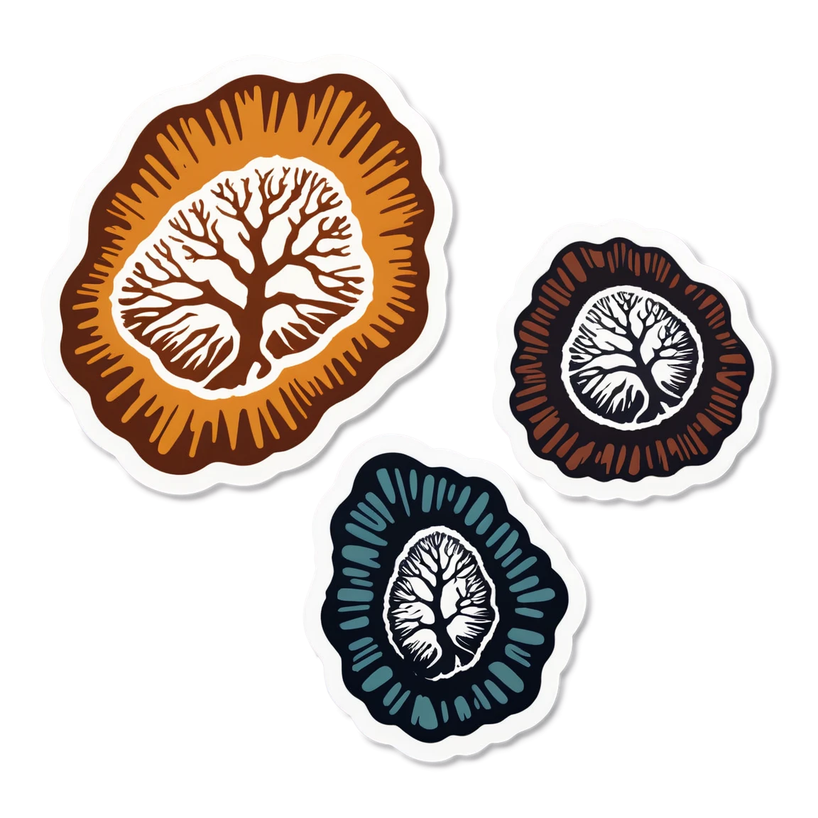 Rock stickers with fossil imprint