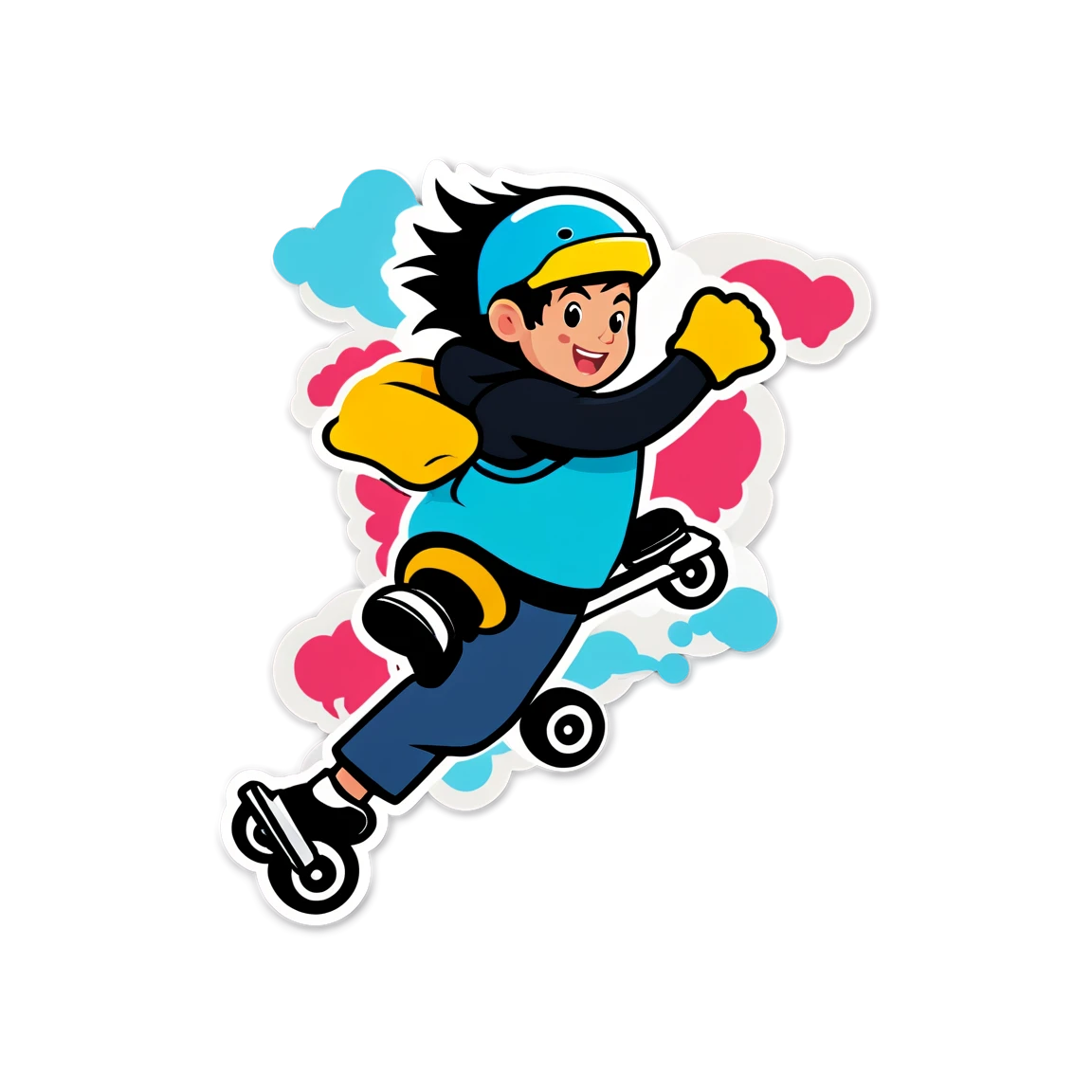 Rollers jumping, rollers sticker