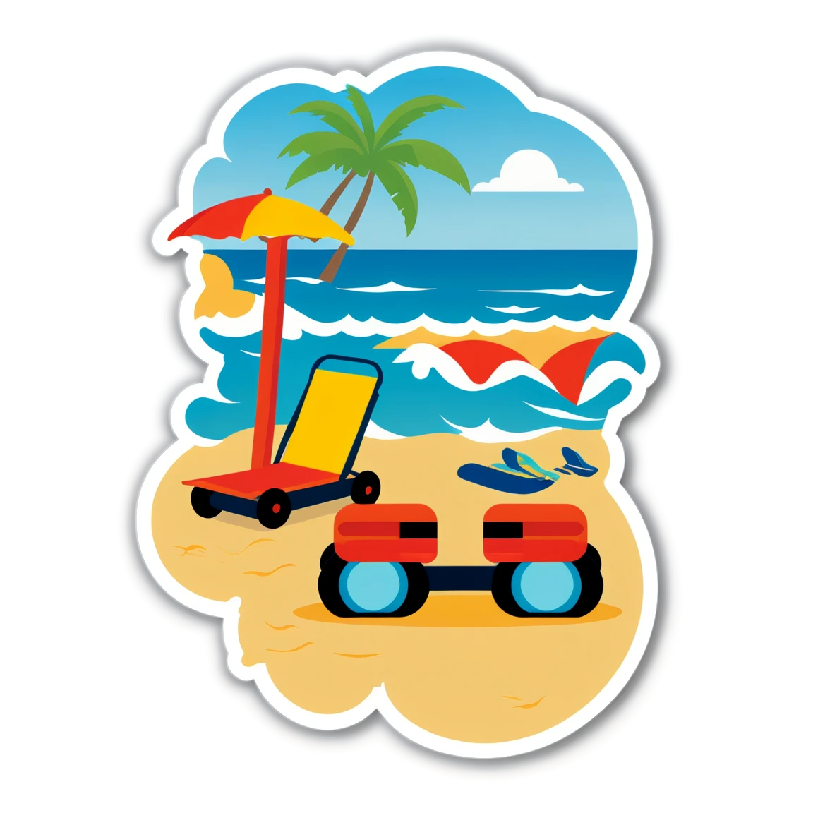 Rollers at the beach, rollers sticker