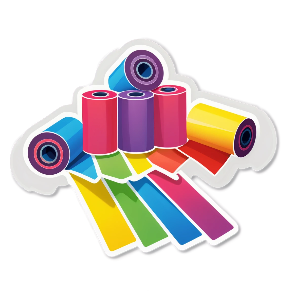 Rollers with rainbow colors, rollers sticker