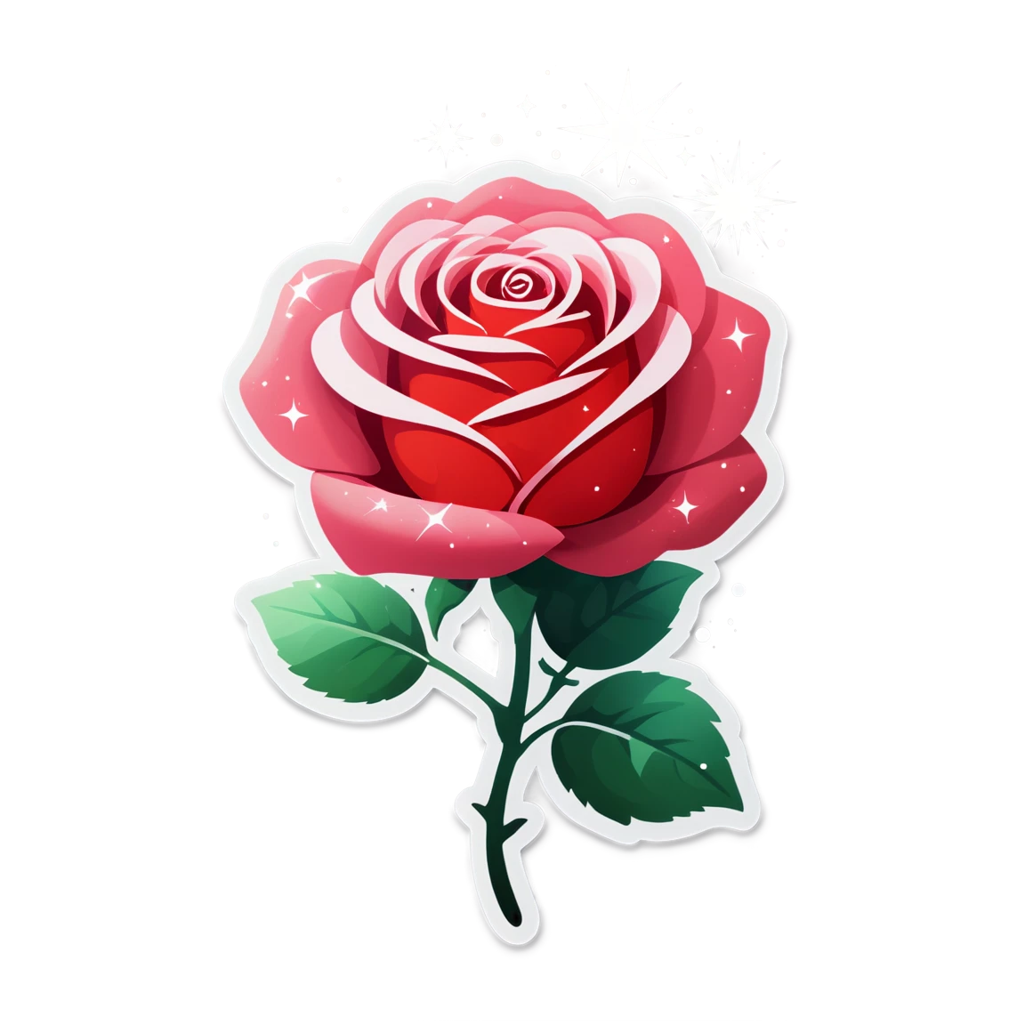 Rose sticker with twinkling effect