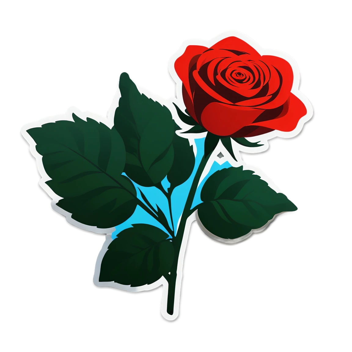 Single red rose sticker