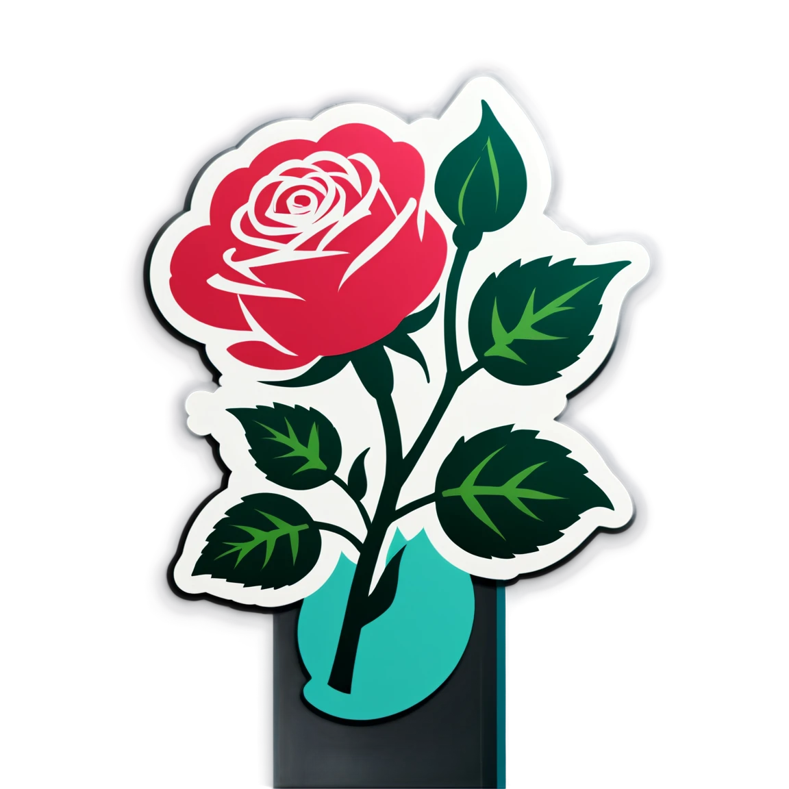 Blossoming rose sticker