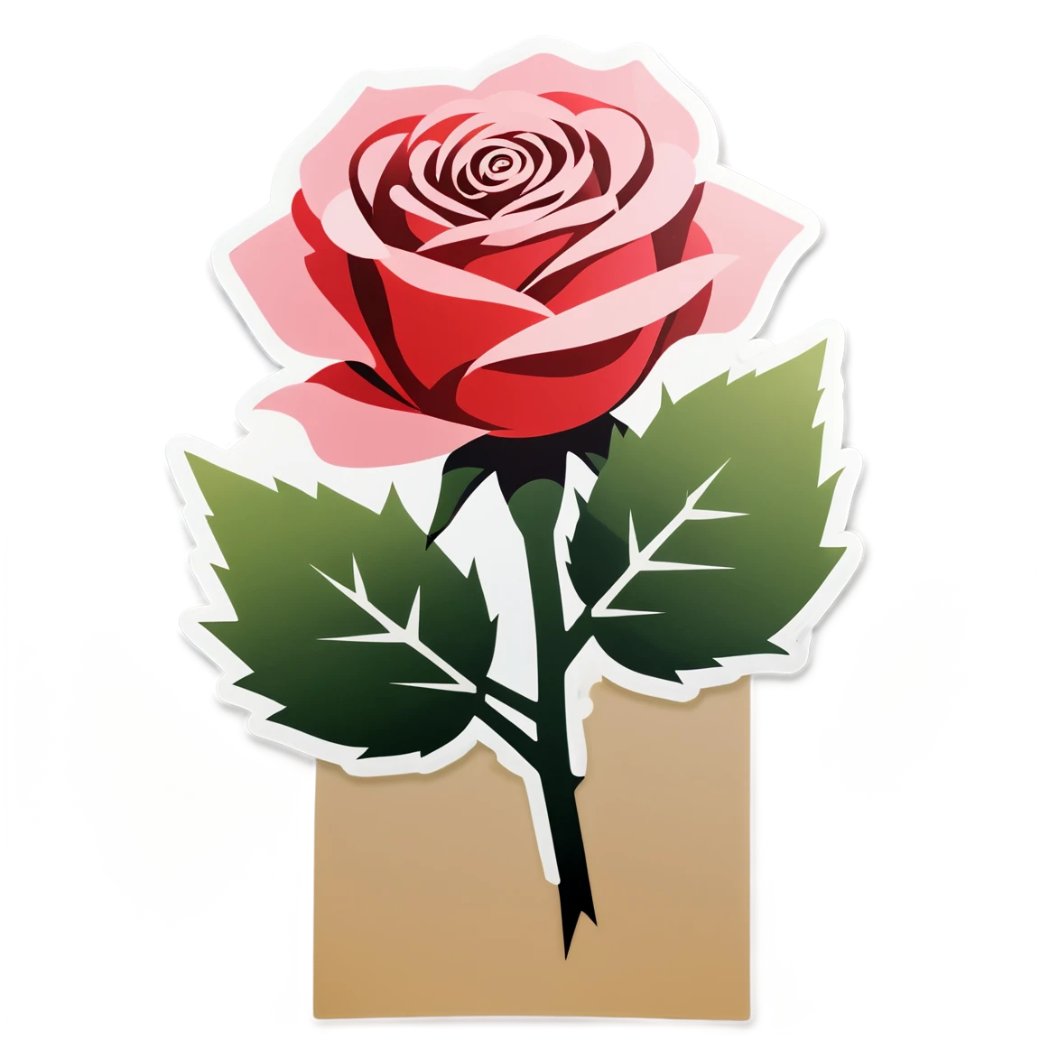 Rose sticker with thorns