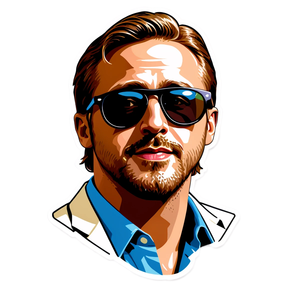 Ryan Gosling with sunglasses, Ryan Gosling sticker