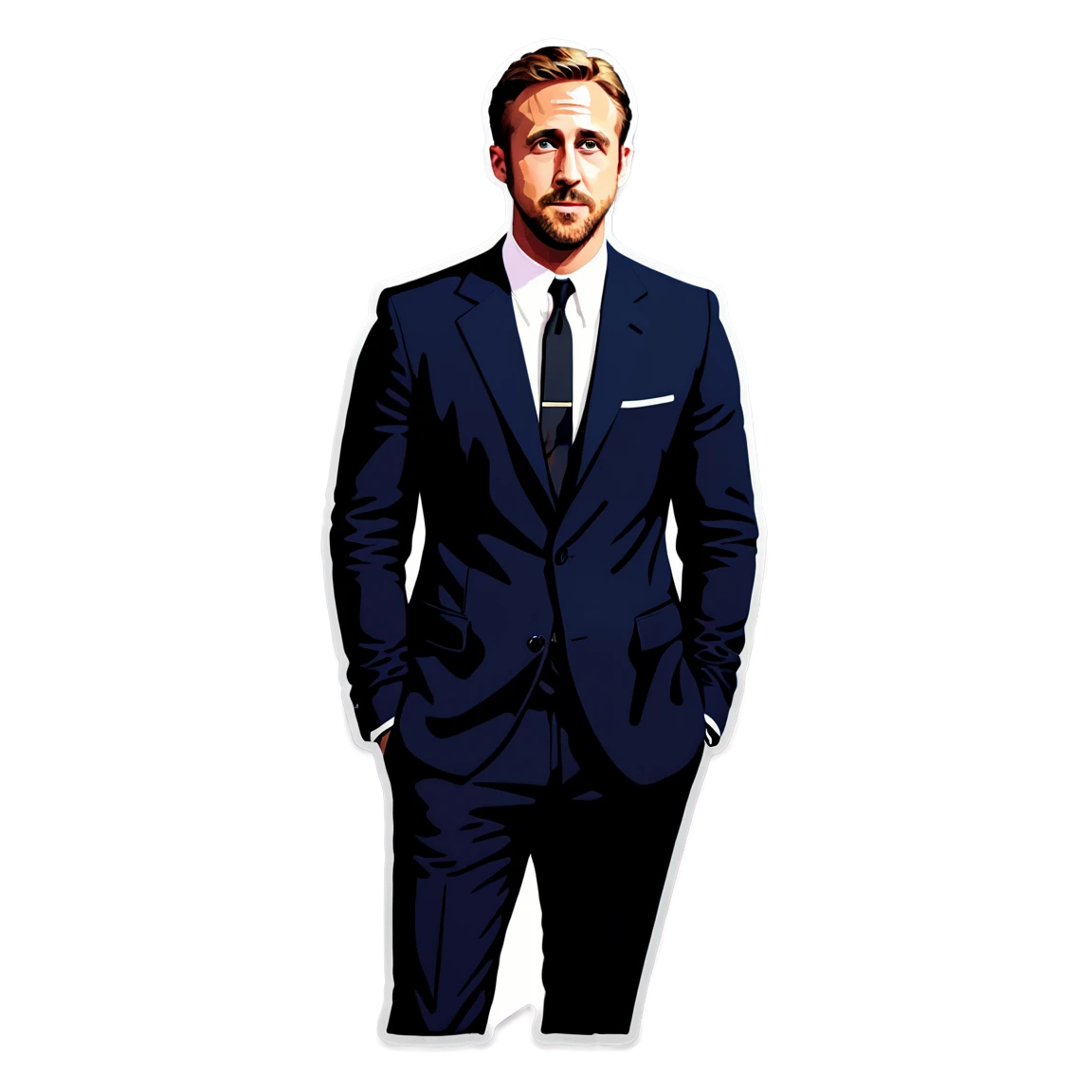 Ryan Gosling in a suit, Ryan Gosling sticker