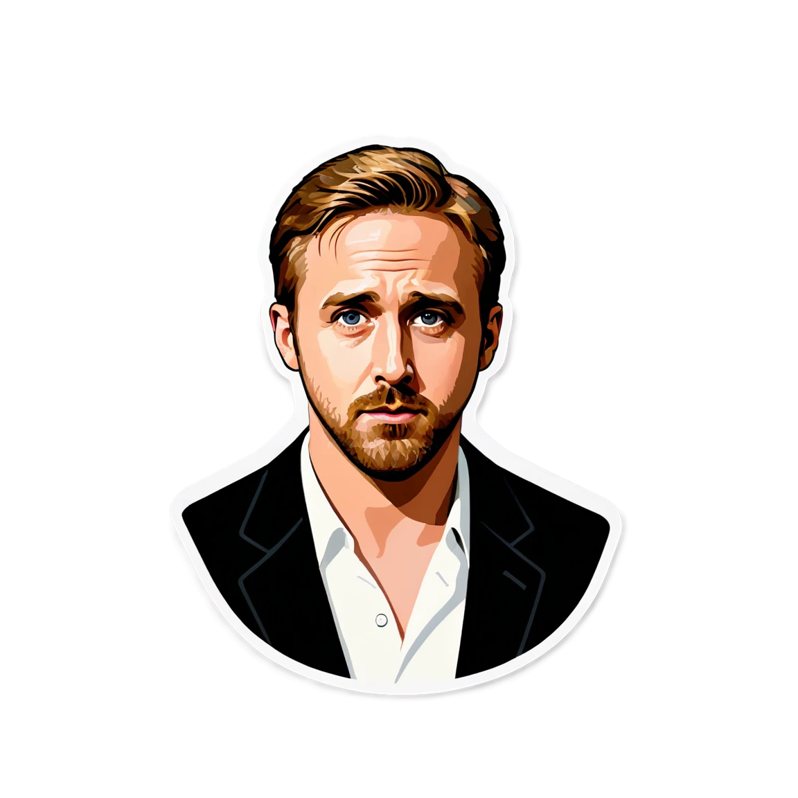 Ryan Gosling with intense gaze, Ryan Gosling sticker