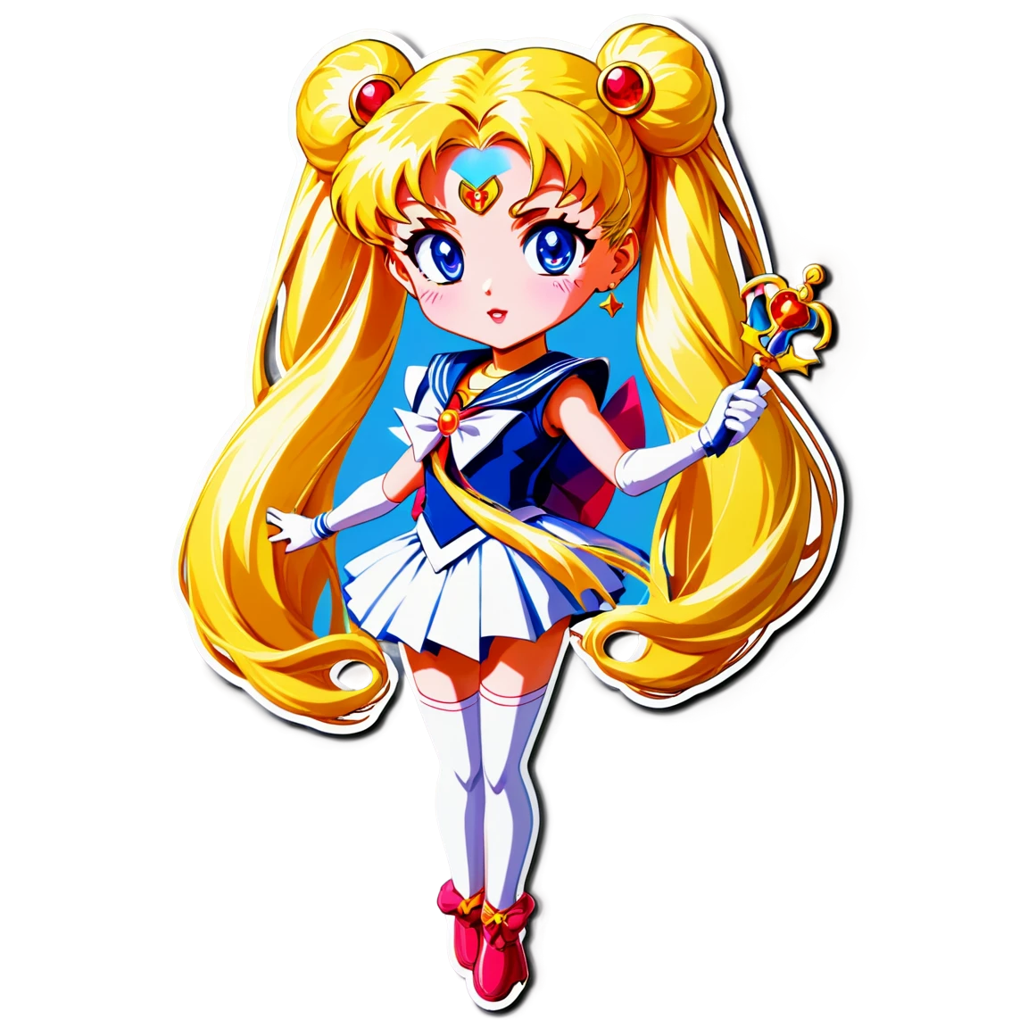 Sailor Moon holding a wand, Sailor Moon sticker