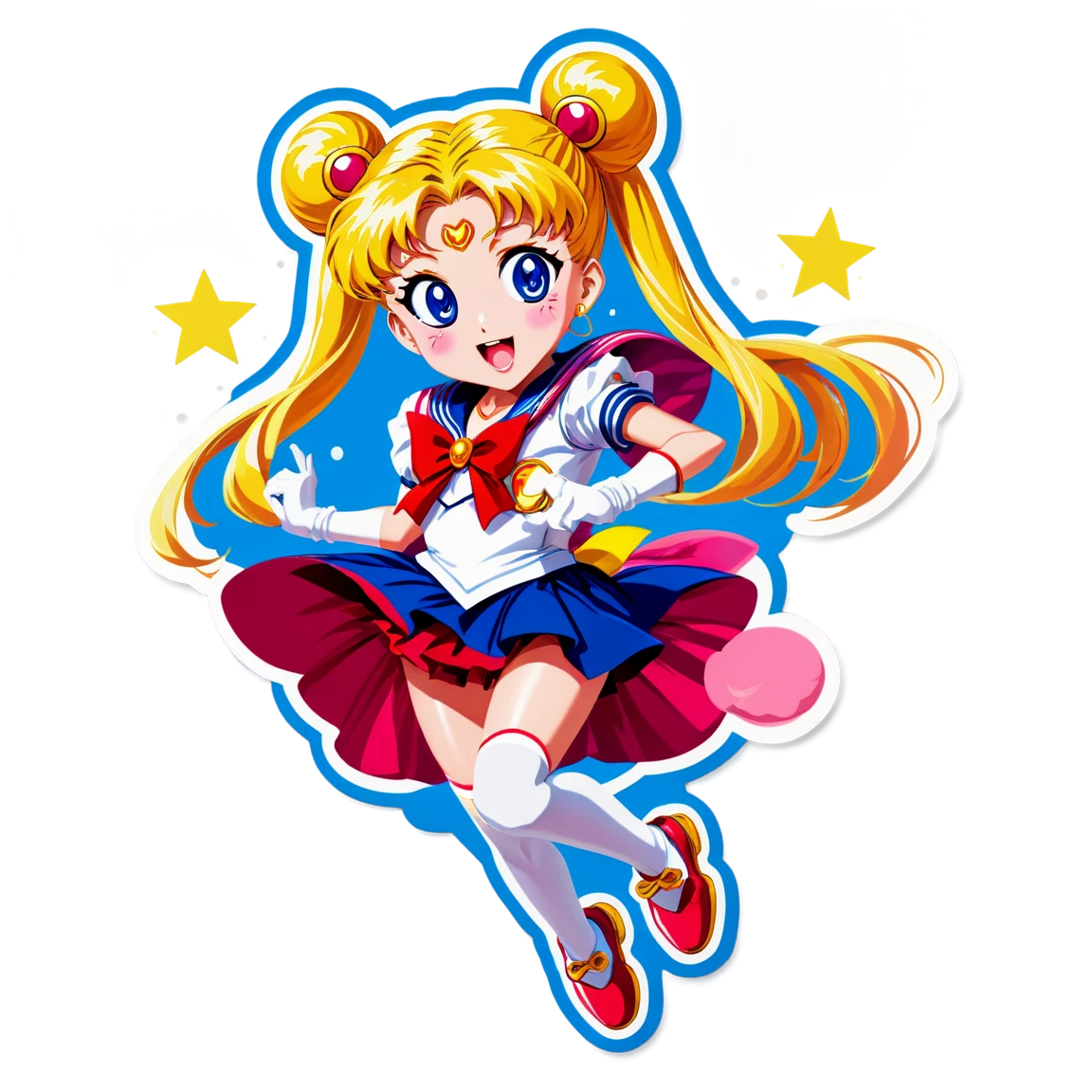 Sailor Moon jumping with joy, Sailor Moon sticker