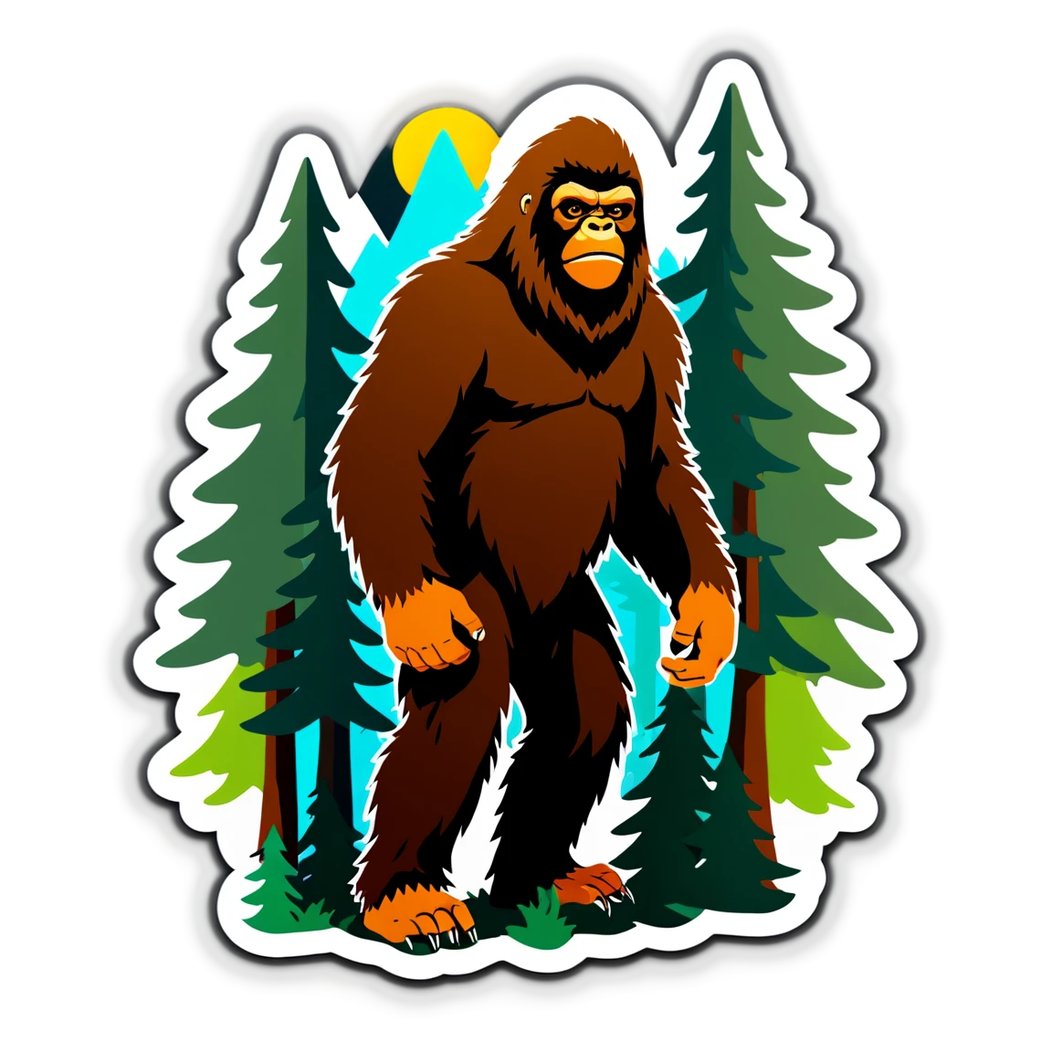 Sasquatch in the forest, Sasquatch sticker