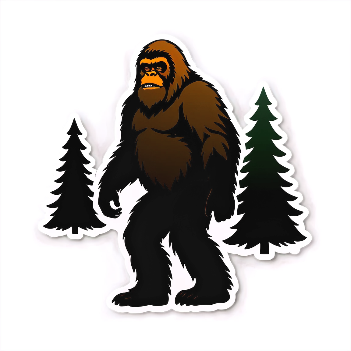 Sasquatch with trees, Sasquatch sticker