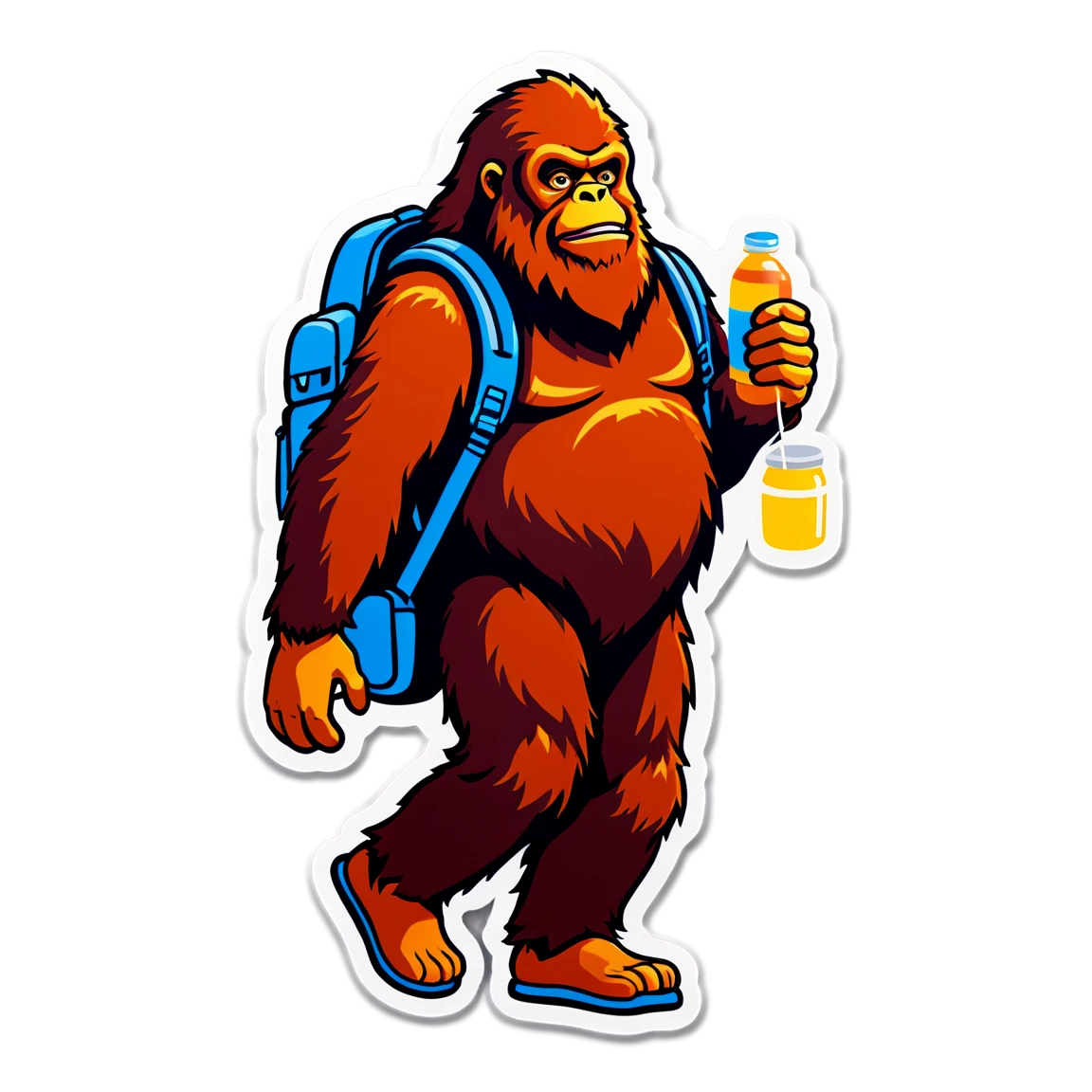 Sasquatch with a backpack, Sasquatch sticker