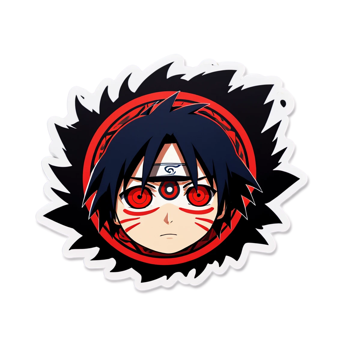 Sasuke with Sharingan, ninja sticker, Sasuke sticker