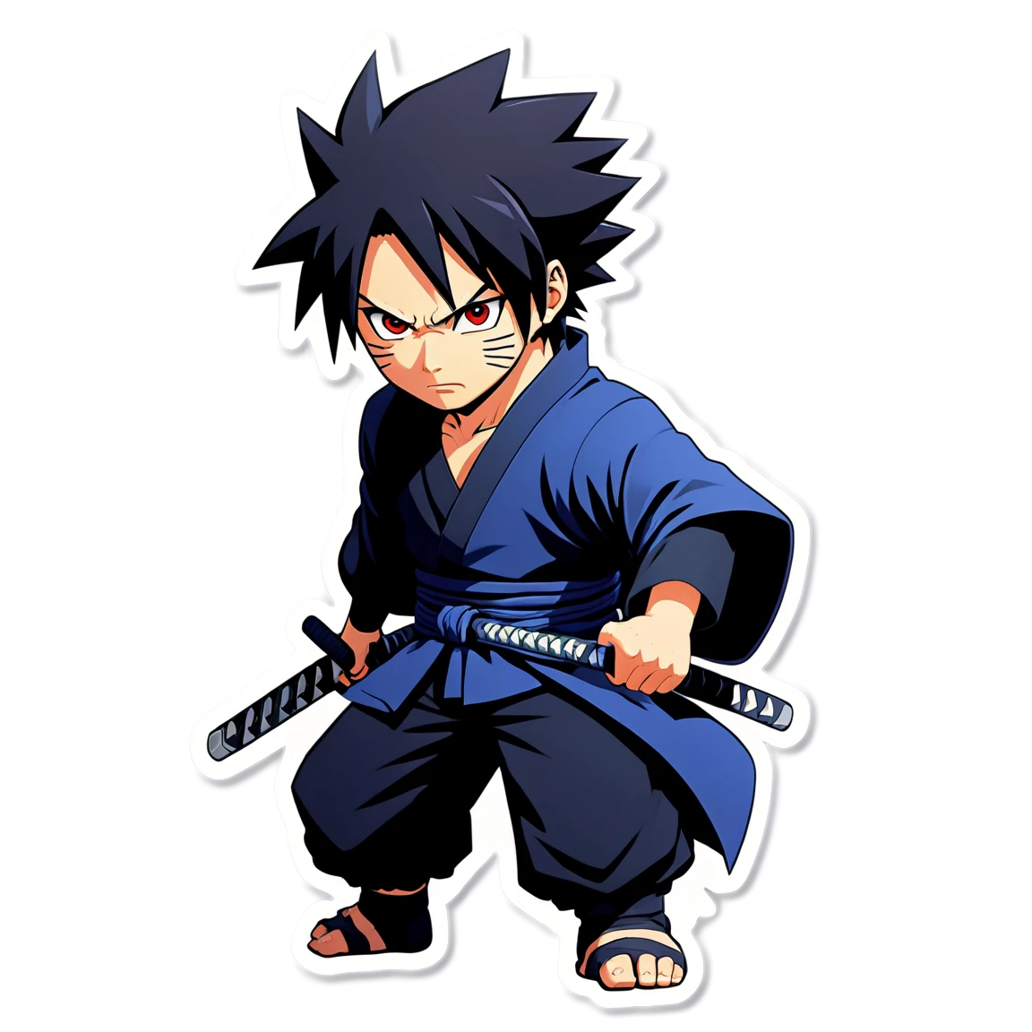 Sasuke using jutsu, ninja sticker, Sasuke sticker