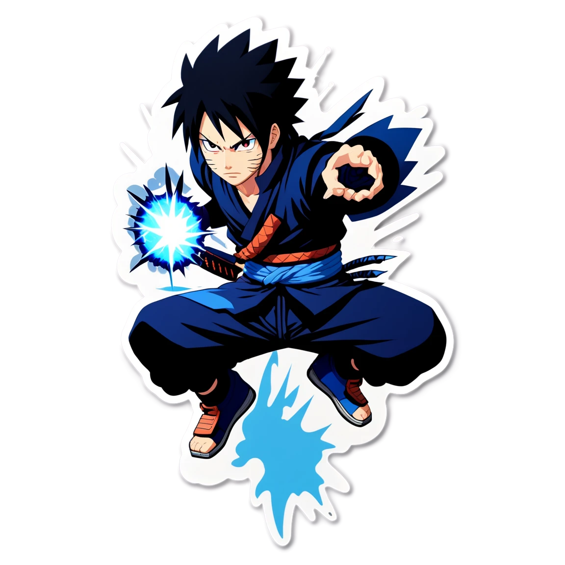 Sasuke with Chidori, ninja sticker, Sasuke sticker