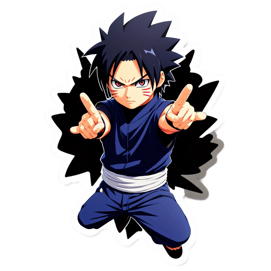 Sasuke showing curse mark, ninja sticker, Sasuke sticker