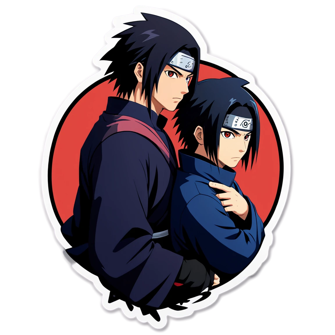 Sasuke with Itachi, ninja sticker, Sasuke sticker