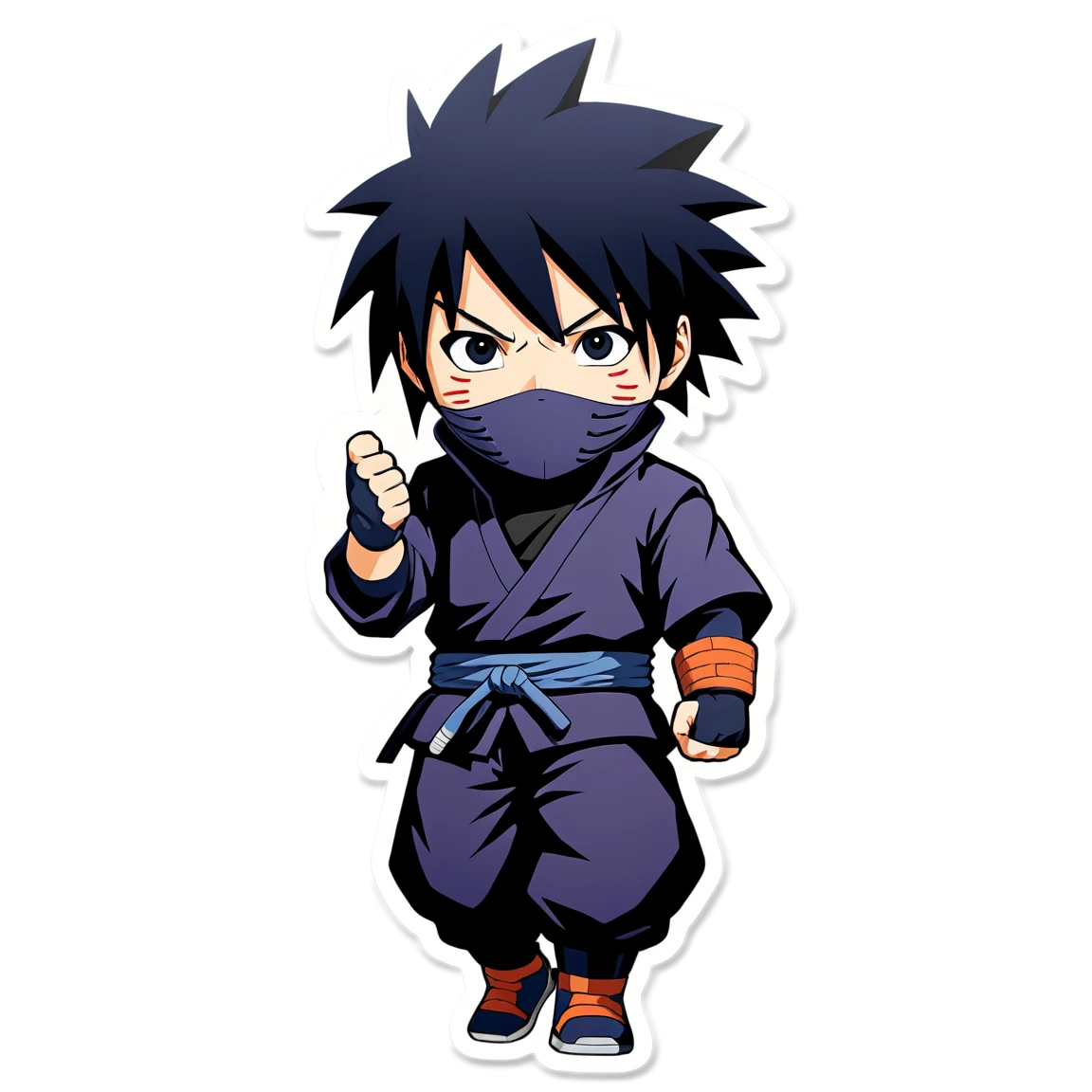 Sasuke in Konoha, ninja sticker, Sasuke sticker