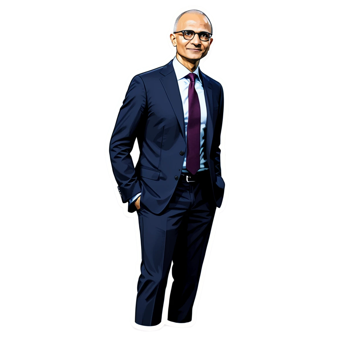 Satya Nadella with a suit, business sticker, Satya Nadella sticker