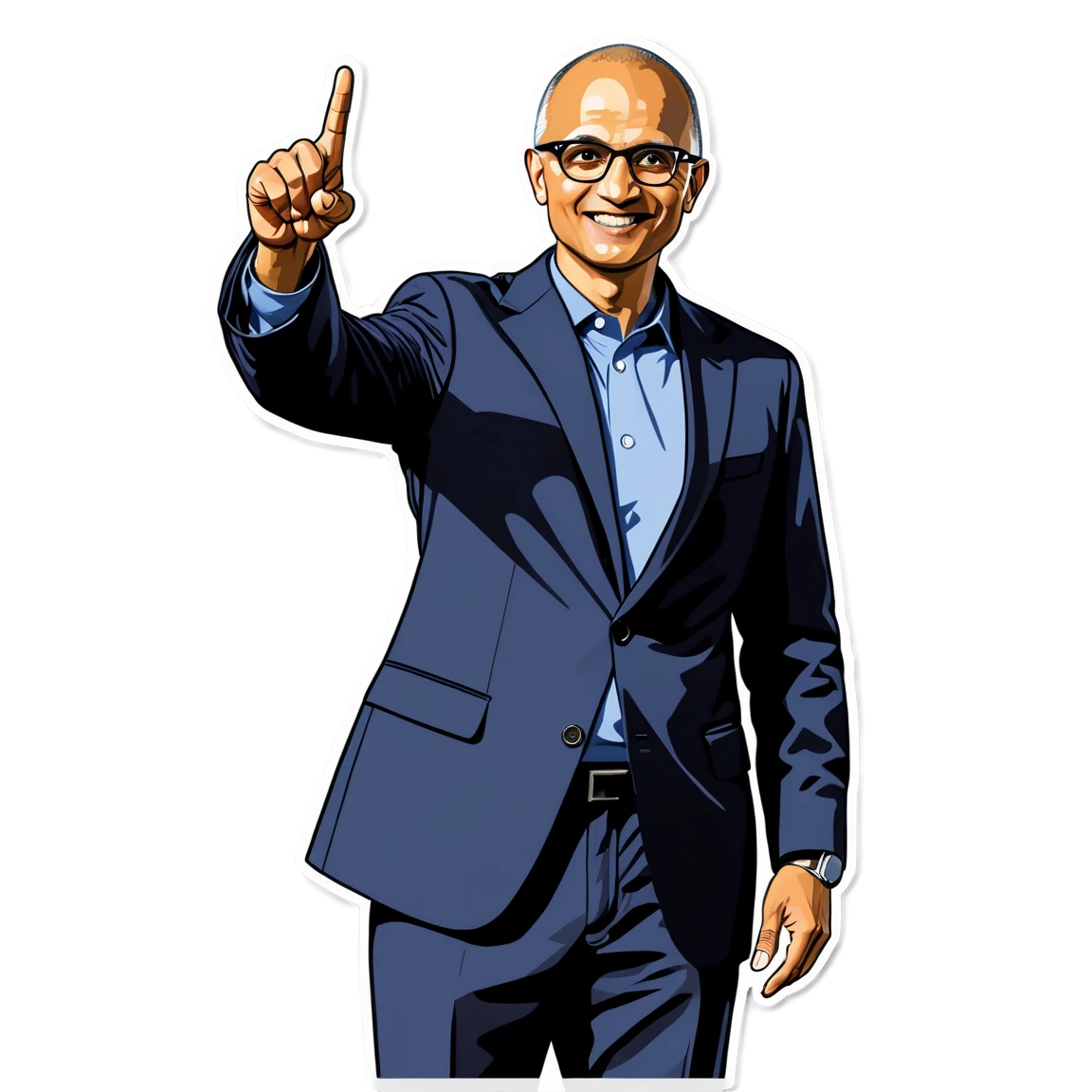 Satya Nadella pointing, business sticker, Satya Nadella sticker